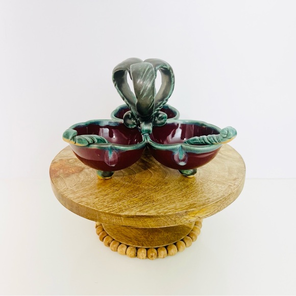 Handmade Pottery Farmhouse Condiments Tray With Mini Spoons - Picture 2 of 12